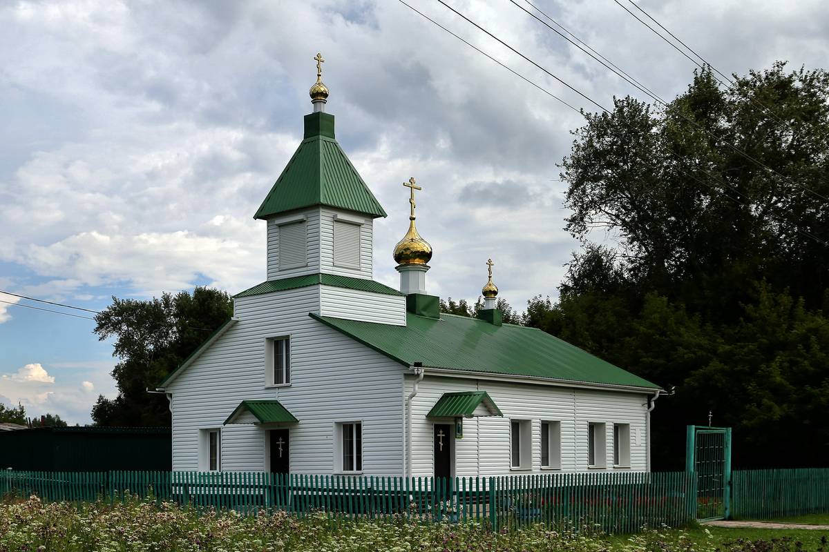 Церковь Троицы Живоначальной (новая), Корсино (Колосовский район, Омская область). общий вид в ландшафте
