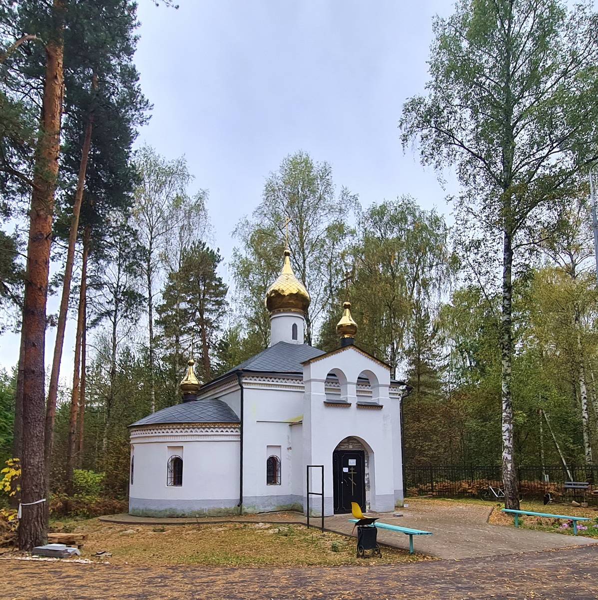 Церковь Димитрия Солунского, Электрогорск (Павлово-Посадский городской округ и г. Электрогорск, Московская область). общий вид в ландшафте