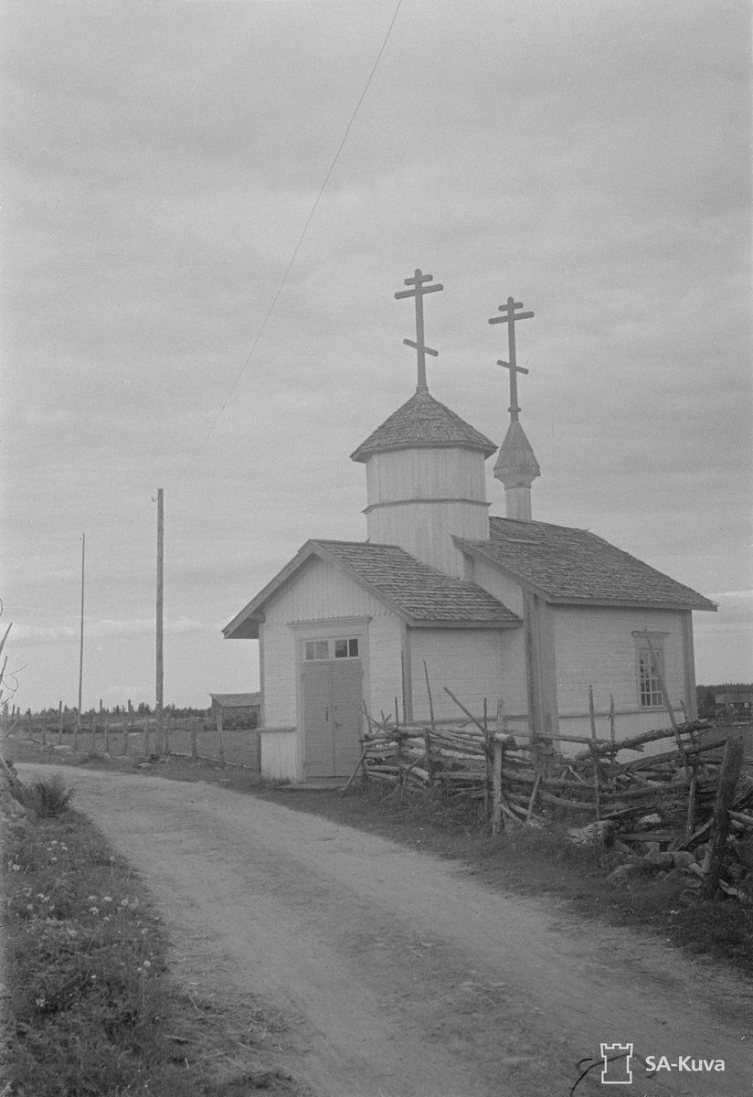 Часовня Петра и Павла, Хаттуваара (Северная Карелия, Финляндия). архивная фотография, Старинное фото из архива SA-Kuva. Автор Th. W. Vuorela