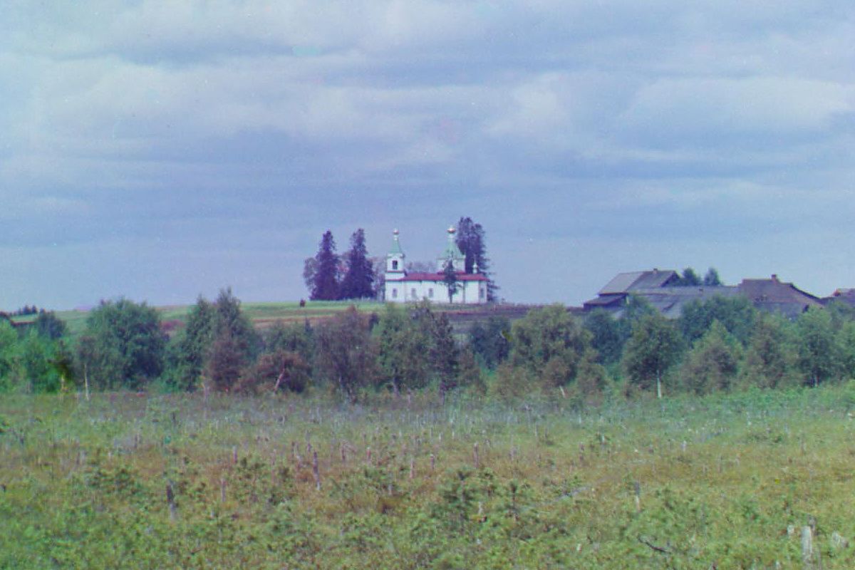 Церковь Георгия Победоносца, Кяппесельга (Кондопожский район, Республика Карелия). архивная фотография, Фрагмент фото С.М. Прокудина-Горского. 1916 год. Источник: www.prokudin-gorskiy.ru/image.php?ID=262
