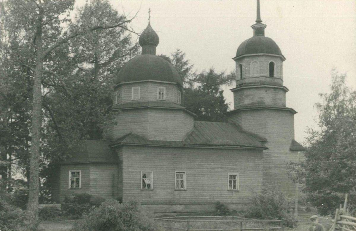 Церковь Николая Чудотворца, Высокий Остров (Окуловский район, Новгородская область). архивная фотография, Фото 1967 года из фондов Новгородского музея-заповедника