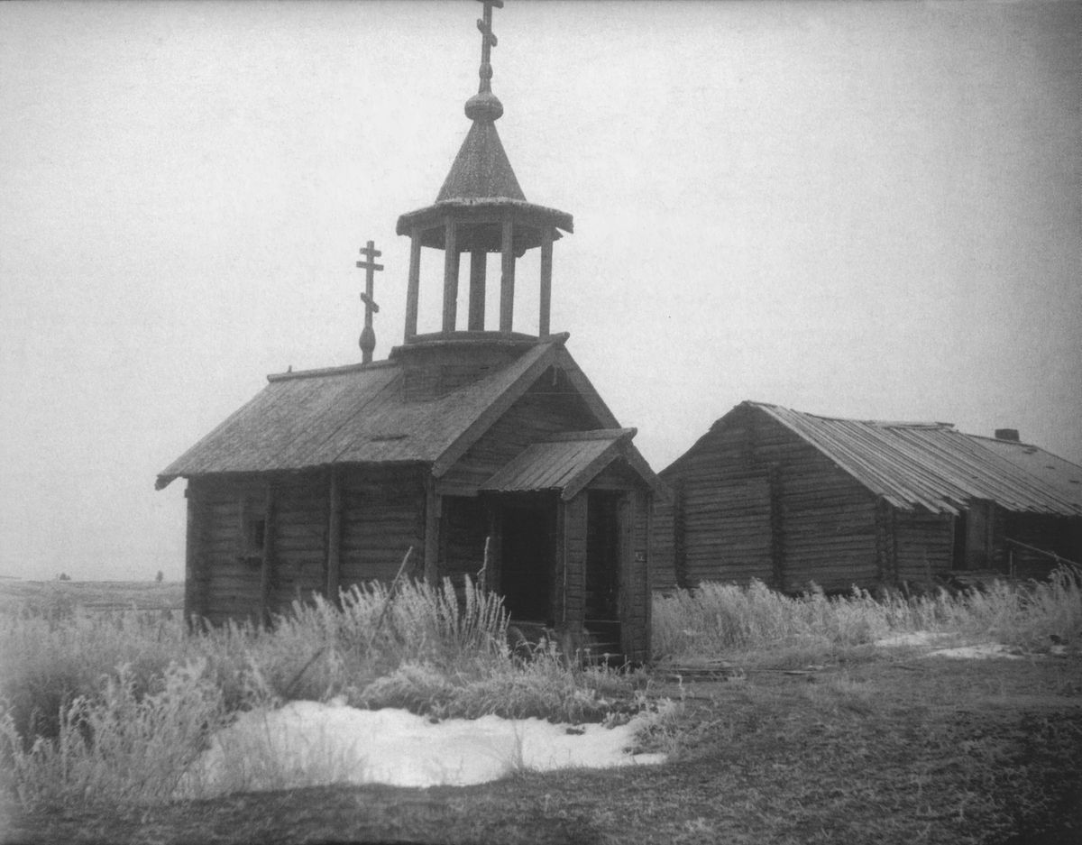 Часовня Владимирской иконы Божией Матери, Рим, территория (Медвежьегорский район, Республика Карелия). архивная фотография, Фото 1942 года из фондов Kansallisarkisto. Автор Lars Pettersson