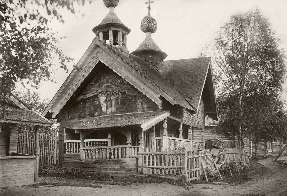 Часовня Вознесения Господня, Овино (Тихвинский район, Ленинградская область). архивная фотография, Фото 1920-ых годов из частного архива