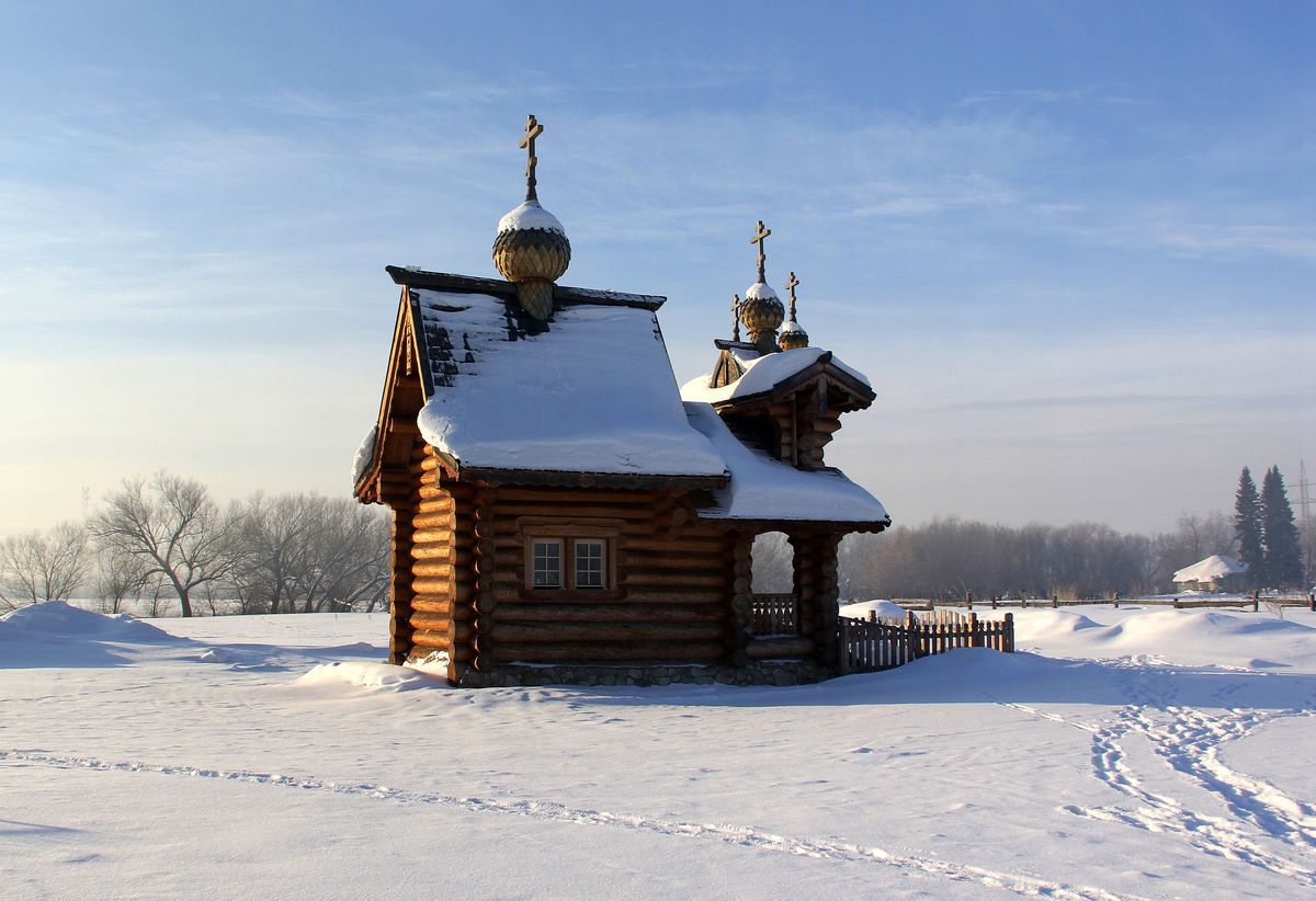фасады. Часовня Трёх Святителей Великих, Новотырышкино (Смоленский район, Алтайский край)