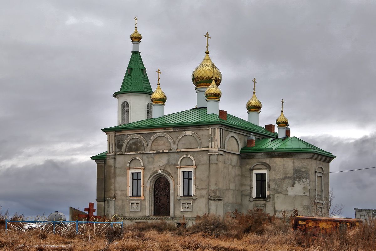 Церковь Петра и Павла (строящаяся), Серебряное (Горьковский район, Омская область). общий вид в ландшафте