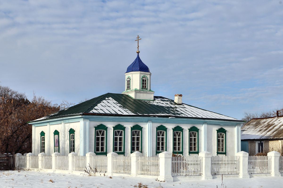 Церковь Казанской иконы Божией Матери, Камышино (Оконешниковский район, Омская область). общий вид в ландшафте