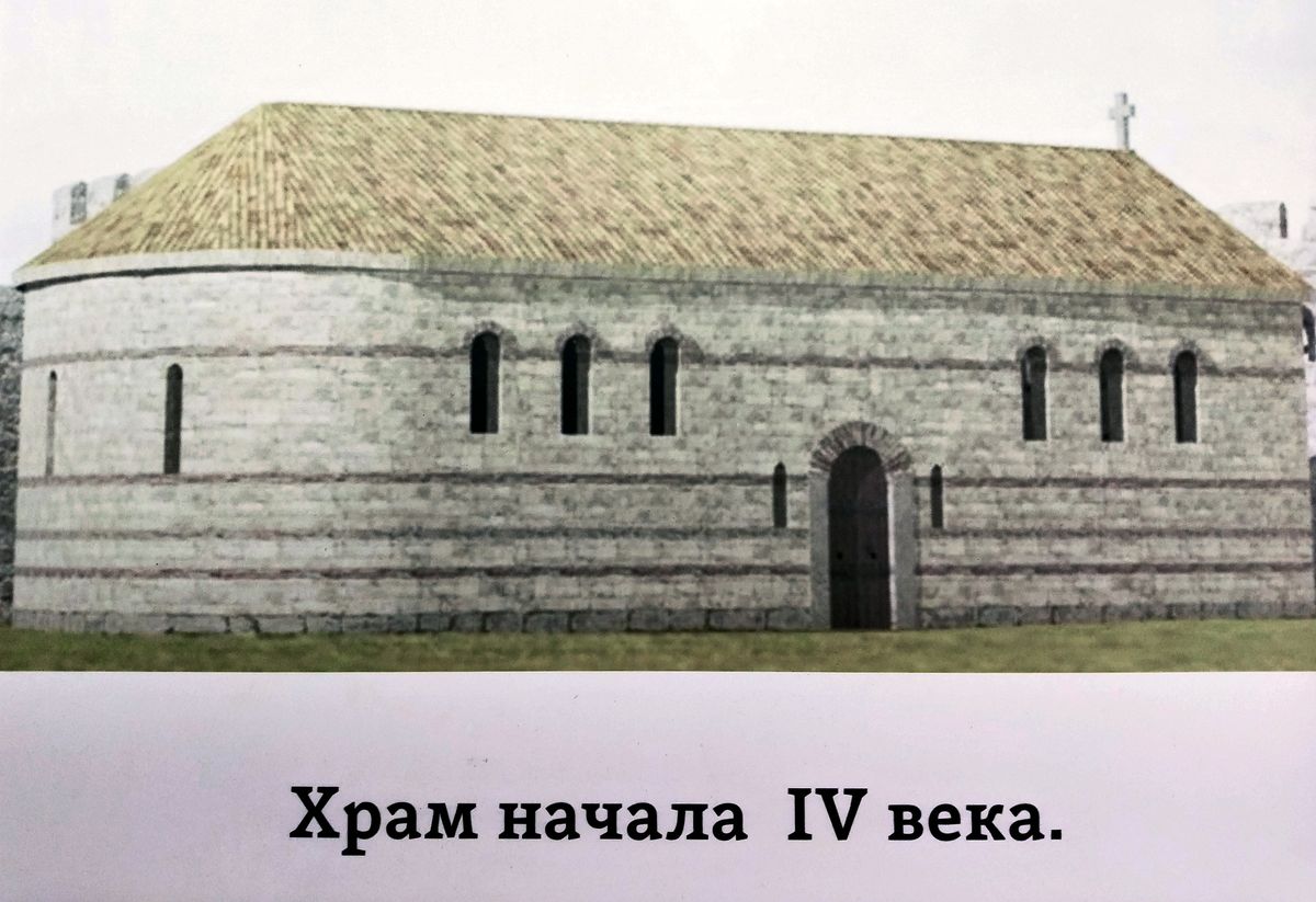 Фото из историко-архитектурного музея, графика. Церковь Стратофила, епископа Питиунта, Пицунда (Абхазия, Прочие страны)