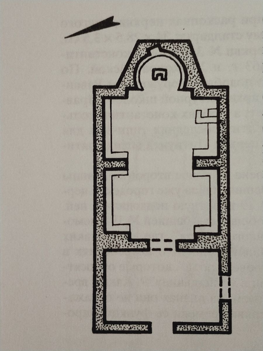 Церковь №4, план (по И. Цицишвили). из книги Л.Г. Хрушковой 