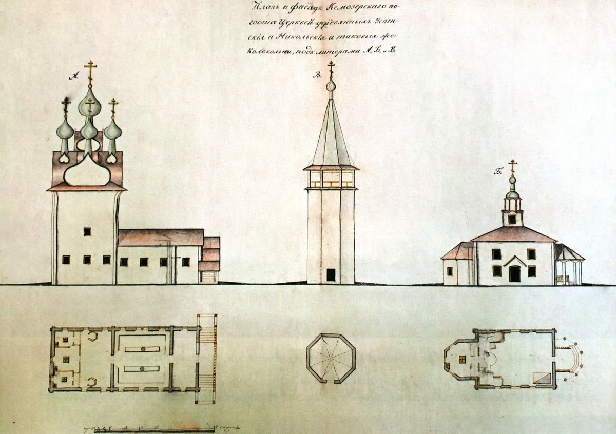 графика. Церковь Успения Пресвятой Богородицы, Евсинская (Вытегорский район, Вологодская область)