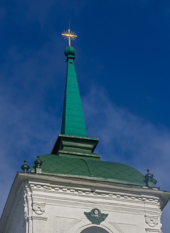 Завершение колокольни, архитектурные детали. Соборная колокольня Нового торга, Каргополь (Каргопольский район, Архангельская область)