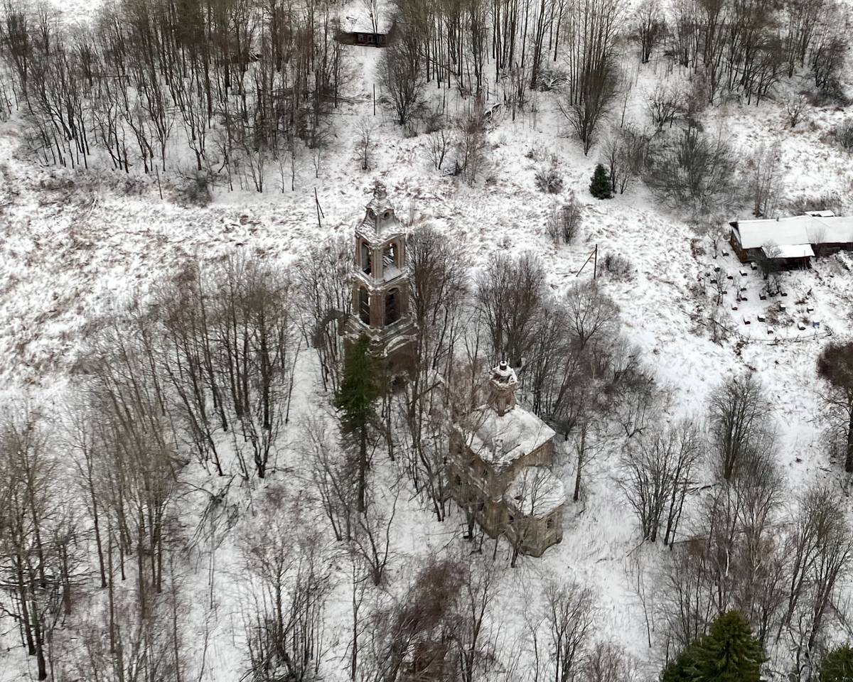 Вид с ЮВ, фасады. Церковь Вознесения Господня, Рязаново (Островский район, Костромская область)