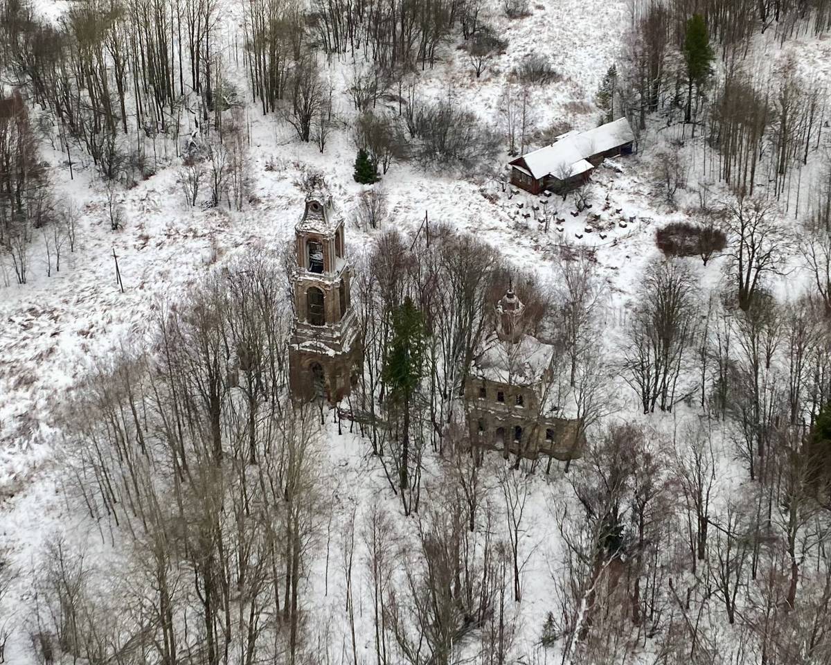 Вид с юга, фасады. Церковь Вознесения Господня, Рязаново (Островский район, Костромская область)