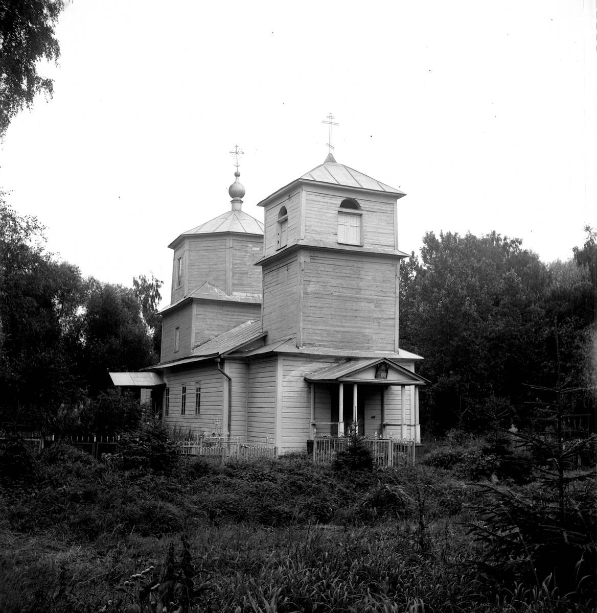 Старая сгоревшая церковь, фасады. Церковь Бориса и Глеба (старая), Борис-Глеб (Сычёвский район, Смоленская область)