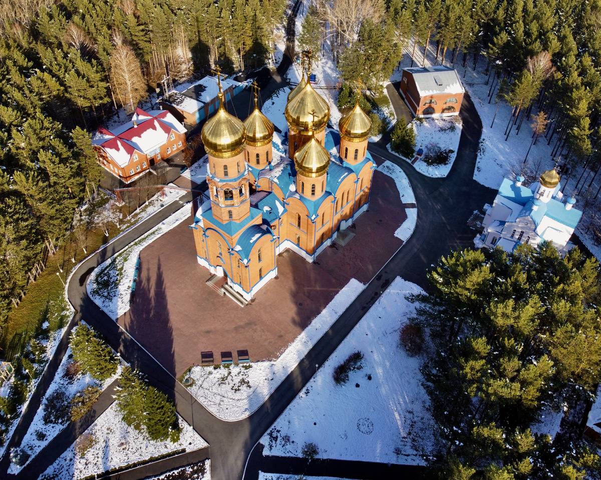 Храмовый комплекс сверху, дополнительная информация. Собор Рождества Иоанна Предтечи, Прокопьевск (Прокопьевский район и г. Прокопьевск, Кемеровская область)