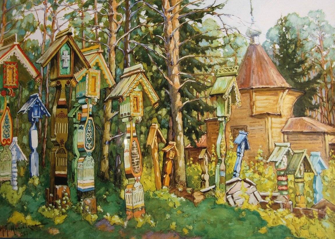 Рисунок 1907 года. Автор В.А. Плотников, архивная фотография. Cтарообрядческая кладбищенская часовня, Кемь (Кемский район, Республика Карелия)