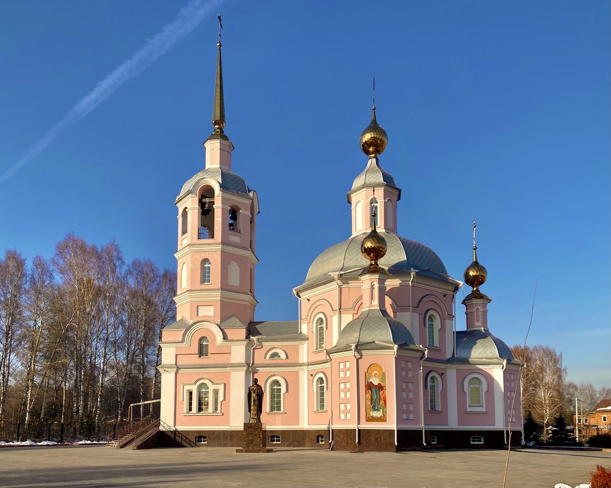 Южный фасад, фасады. Церковь Николая Чудотворца, Новосафоновский (Прокопьевский район и г. Прокопьевск, Кемеровская область)