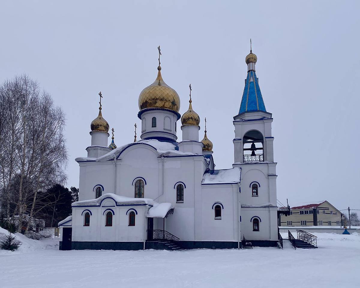 Северный фасад, фасады. Церковь Казанской иконы Божией Матери, Школьный (Прокопьевский район и г. Прокопьевск, Кемеровская область)