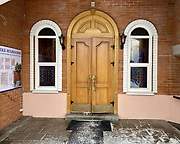 Успенский женский монастырь.  Надвратная церковь Успения Пресвятой Богородицы, Вход в церковь, Елыкаево, Кемеровский район, Кемеровская область