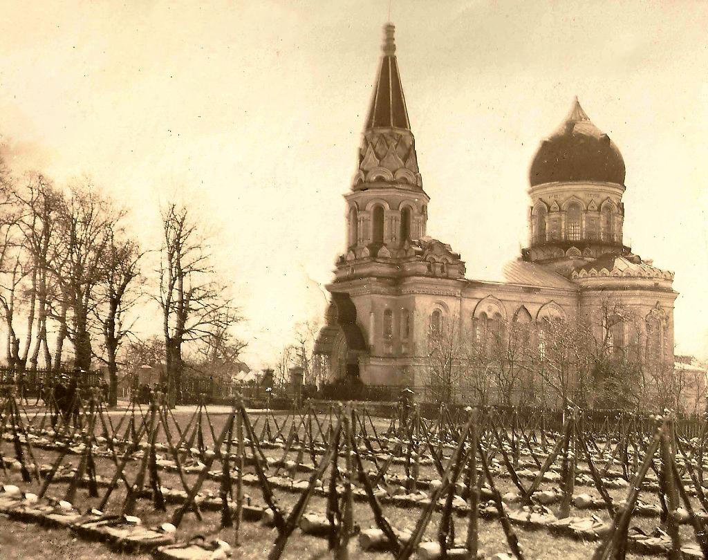 Почтовая фотооткрытка 1920-х годов, архивная фотография. Церковь Петра и Павла, Зегрже (Мазовецкое воеводство, Польша)