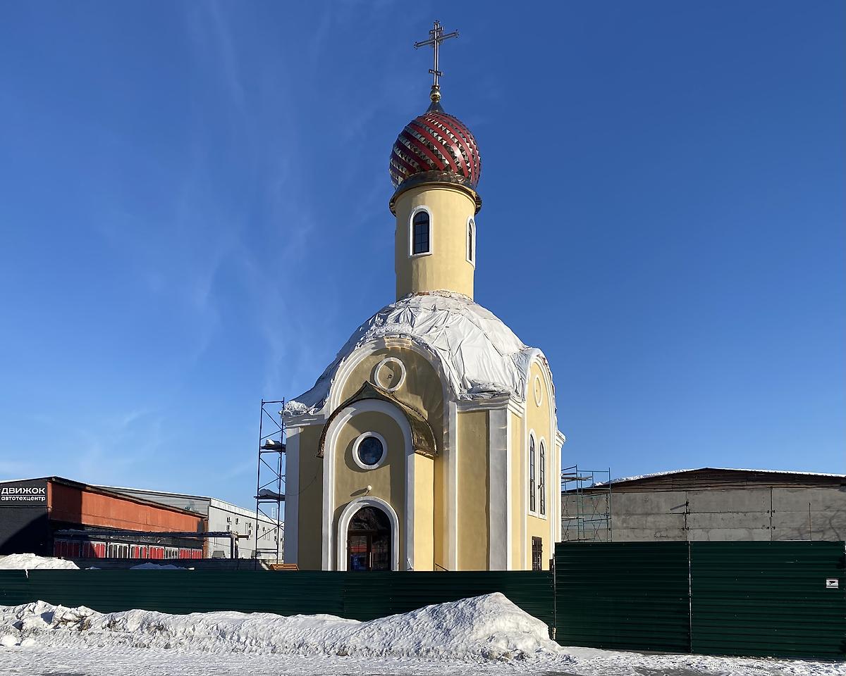 Вид с запада, фасады. Церковь Георгия Победоносца (строится), Кемерово (Кемерово, город, Кемеровская область)