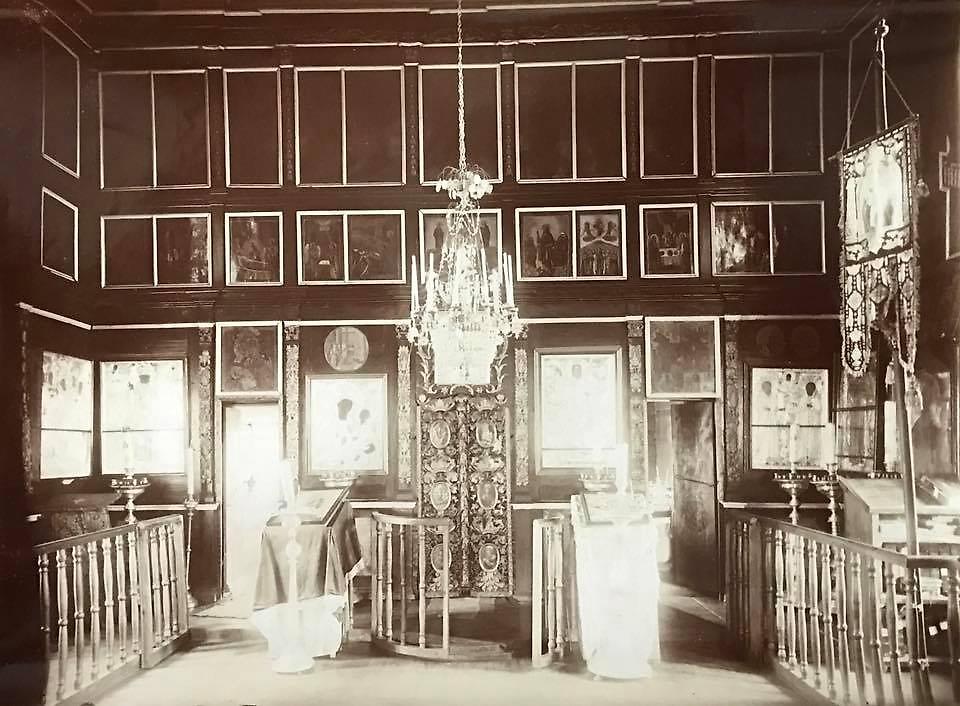 Фото 1912 года из частного архива. Автор Н.Д. Бартрам, архивная фотография. Церковь Бориса и Глеба, Прилуки (Куньинский район, Псковская область)