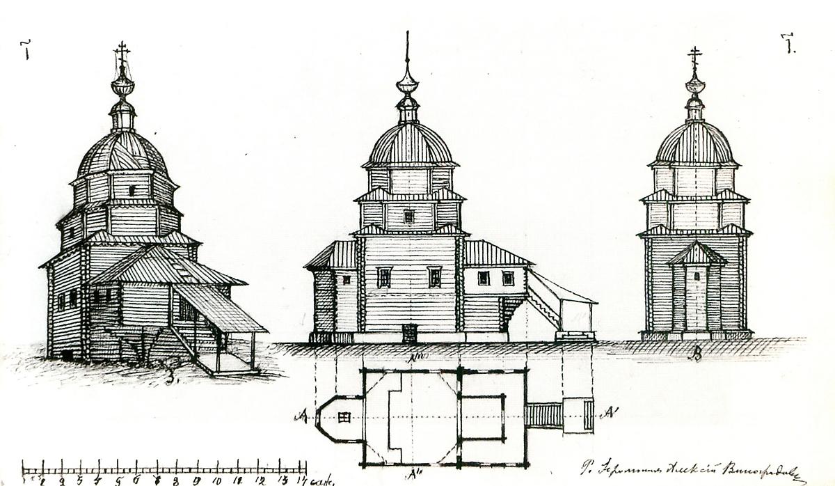 графика. Церковь Параскевы Пятницы, Абаканово (Череповецкий район, Вологодская область)