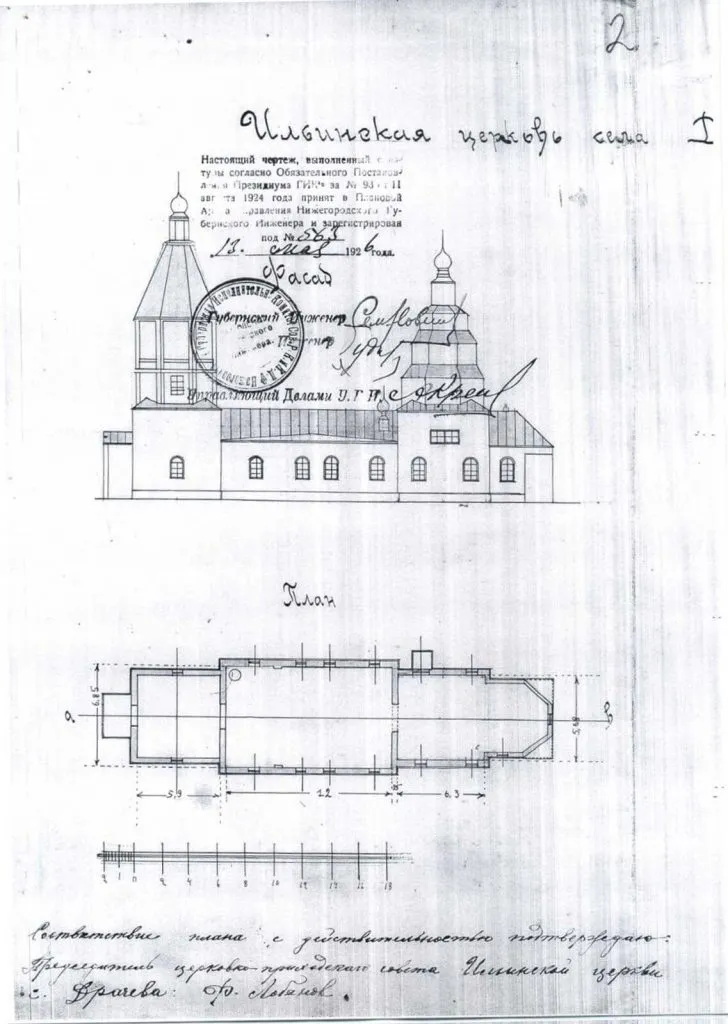 План Ильинской церкви. https://xn--80afdceleibgc1ara3agm.xn--p1ai/%D1%84%D0%BE%D1%82%D0%BE-%D1%85%D1%80%D0%B0%D0%BC%D0%BE%D0%B2-%D0%B8-%D0%BC%D0%BE%D0%BD%D0%B0%D1%81%D1%82%D1%8B%D1%80%D0%B5%D0%B9-%D0%B3%D0%BE%D1%80%D0%B1%D0%B0%D1%82%D0%BE%D0%B2%D1%81%D0%BA%D0%BE/, архивная фотография. Церковь Илии Пророка, Драчево (Сосновский район, Нижегородская область)