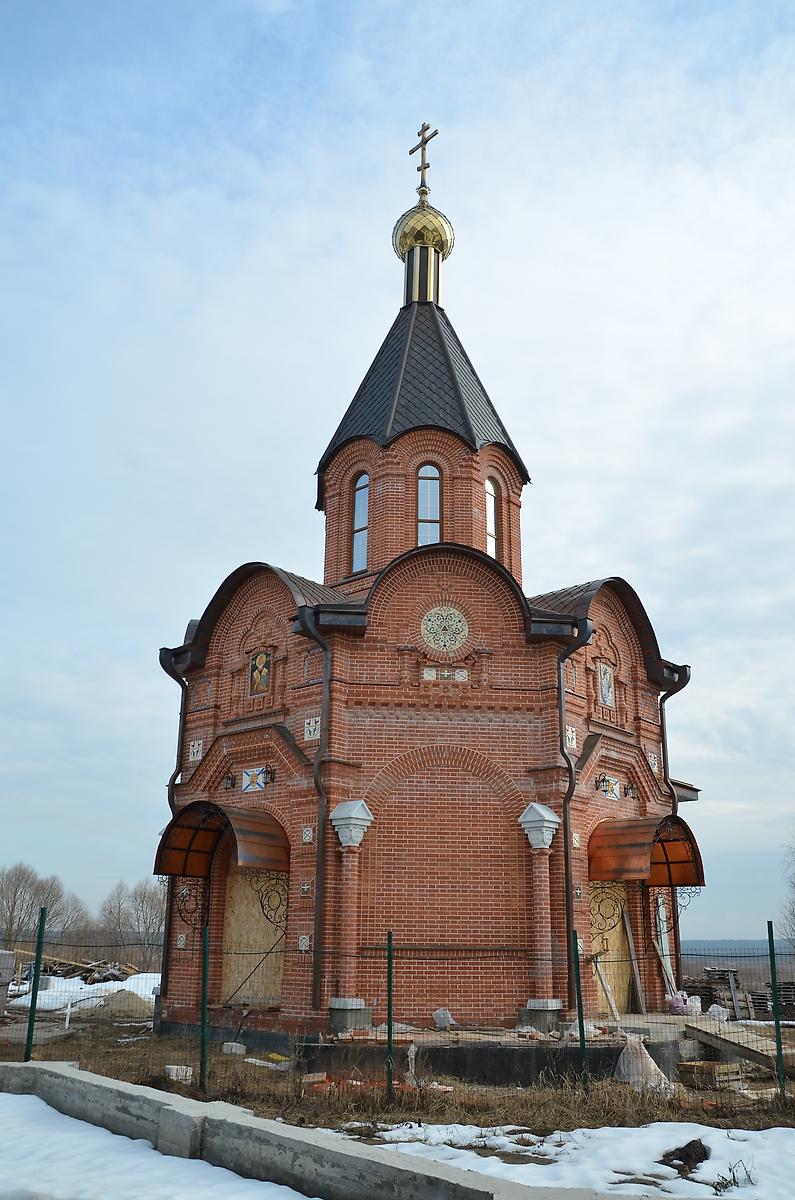 Вид с юго-запада, фасады. Храм-часовня Николая Чудотворца, Колышево (Дзержинский район, Калужская область)