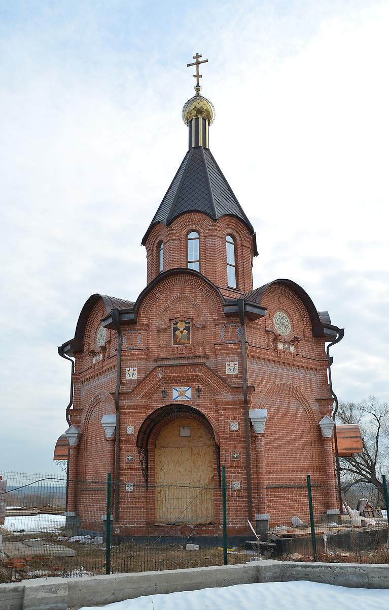 Западный фасад, фасады. Храм-часовня Николая Чудотворца, Колышево (Дзержинский район, Калужская область)