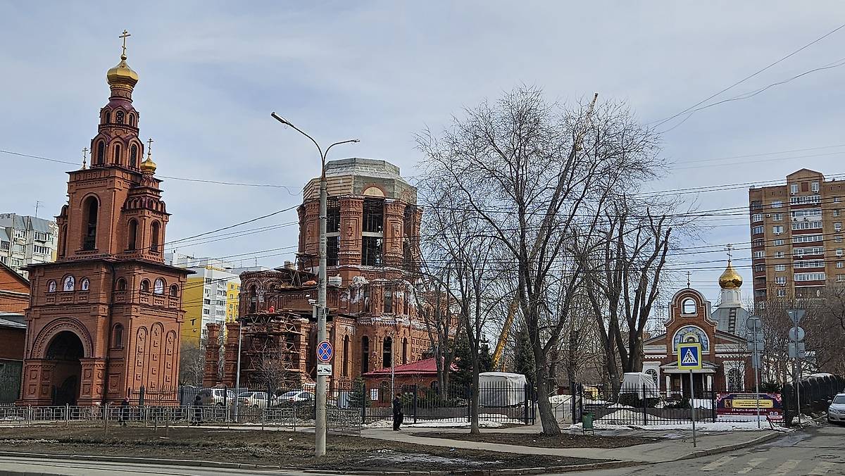 общий вид в ландшафте. Церковь Иоанна Предтечи (строящаяся), Самара (Самара, город, Самарская область)