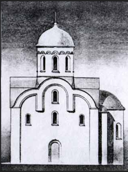 Рисунок с сайта "Минск, который мы потеряли": https://lostminsk.tilda.ws/firstchurch , графика. Замковая церковь, Минск (Минск, город, Беларусь, Минская область)