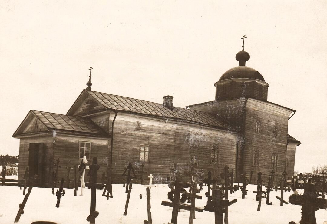 Фото середины XX в. , архивная фотография. Церковь Николая Чудотворца, Горка (Тихвинский район, Ленинградская область)