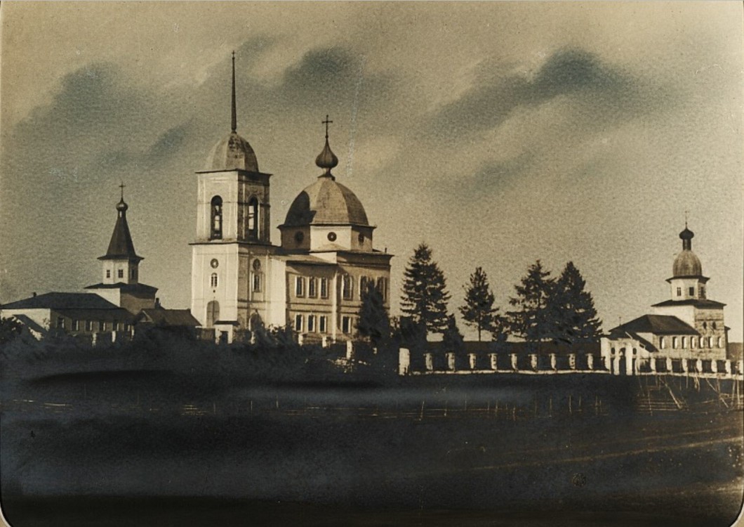Церкви Къяндского погоста. Фотография начала 20 века., архивная фотография. Храмовый комплекс Къяндского погоста, Гребеневская (Спасское) (Шенкурский район, Архангельская область)