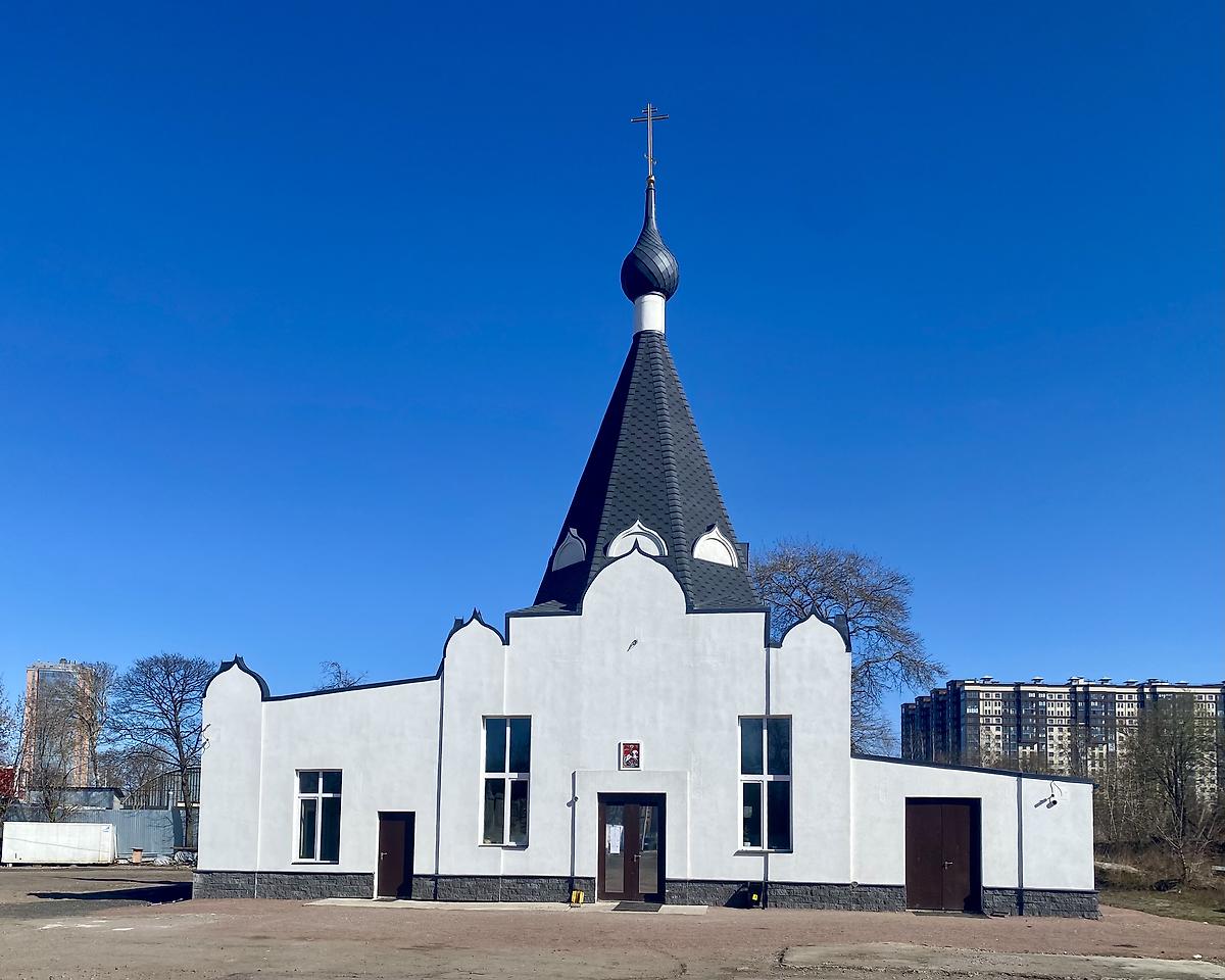 Вид с запада, фасады. Церковь Успения Пресвятой Богородицы (новая) на Громовском старообрядческом кладбище, Московский район (Санкт-Петербург, г. Санкт-Петербург)