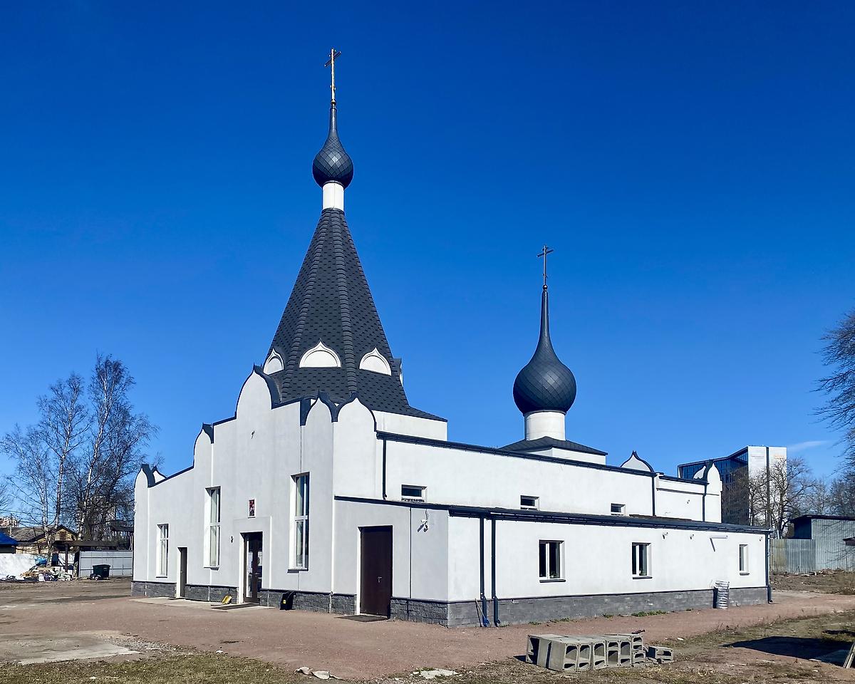 Вид с СЗ, фасады. Церковь Успения Пресвятой Богородицы (новая) на Громовском старообрядческом кладбище, Московский район (Санкт-Петербург, г. Санкт-Петербург)