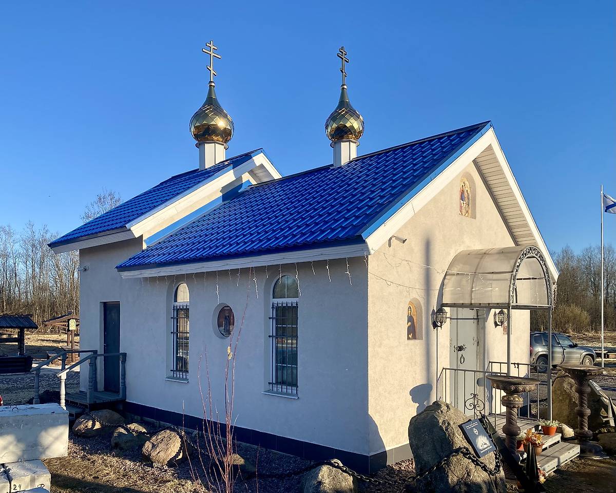 Вид с СЗ, фасады. Церковь Введения во храм Пресвятой Богородицы, Пудость (Гатчинский район, Ленинградская область)