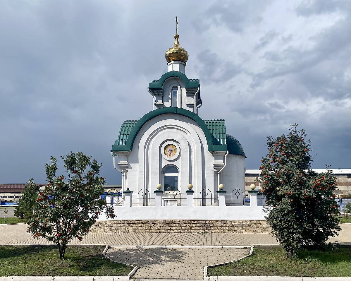 Южный фасад, фасады. Часовня Варвары великомученицы, Черногорский, разрез (Усть-Абаканский район и г. Черногорск, Республика Хакасия)