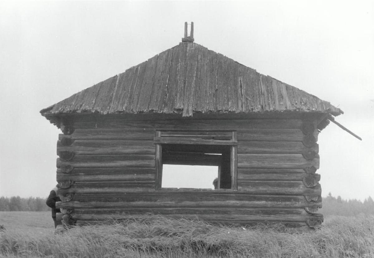 Старая часовня. Фото 1970-х годов из паспорта памятника архитектуры, архивная фотография. Часовня Сошествия Святого Духа (старая), Петровская (Верхний Двор) (Онежский район, Архангельская область)