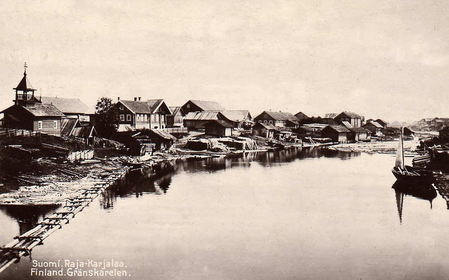 Старинное финское фото, архивная фотография. Часовня Успения Пресвятой Богородицы, Мийнала (Питкярантский район, Республика Карелия)
