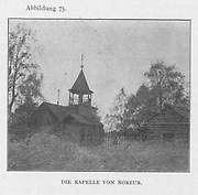 Неизвестная часовня, Фото из альбома "Karjalaisa rakennuksia ja koristemuotoja" 1900 года. Авторы  Yrjö Blomstedt и Victor Joachim Sucksdorff, Большие Ногеуксы, урочище, Муезерский район, Республика Карелия