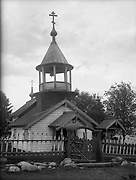 Часовня Георгия Победоносца, Фото 1929 года из фондов Российского этнографического музея. Автор Д.А. Золотарёв, Пелдожа, территория, Пряжинский район, Республика Карелия