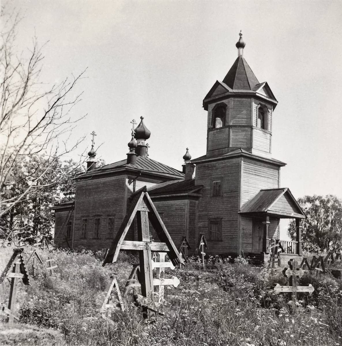 Фото 1939 года с сайта finna.fi. Автор Jouko Hautala, архивная фотография. Церковь Преображения Господня, Тукса (Олонецкий район, Республика Карелия)