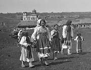 Церковь Казанской иконы Божией Матери, Фото 1914 года с сайта finna.fi. Автор A.O. Väisänen, Старое Вечканово, Исаклинский район, Самарская область