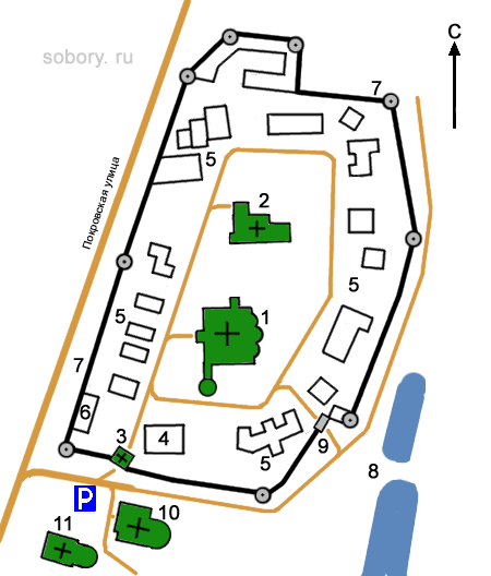 План Покровского монастыря, Суздаль