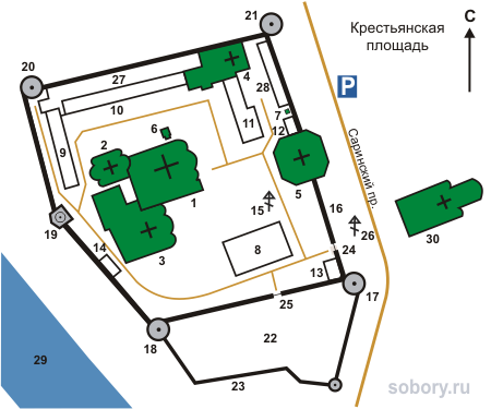 План Новоспасского монастыря, Москва