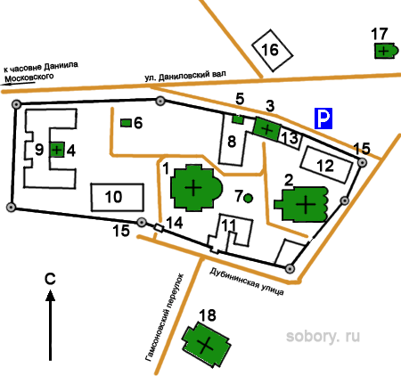 План Свято-Данилова  монастыря, Москва