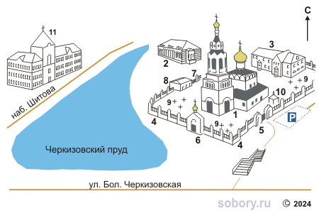 План построек церкви Илии Пророка в Черкизове (бывшего архиерейского подворья), Москва