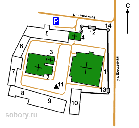 План Николо-Перервинского монастыря, Москва