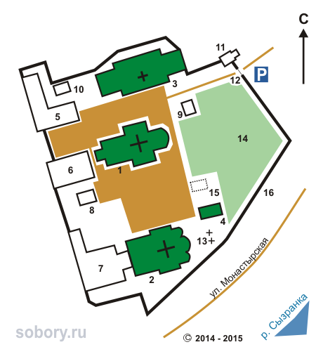 План Вознесенского монастыря в Сызрани