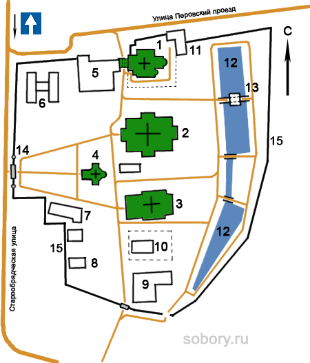 План Ансамбль Никольской,Покровской и Христорождественской церквей Рогожском кладбище, Москва